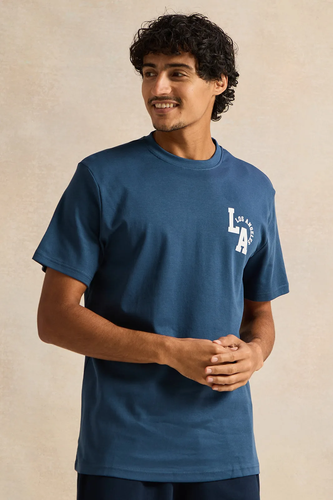 Men Navy T-Shirt And Shorts Pyjama Set (2 Piece) sold by Redtag