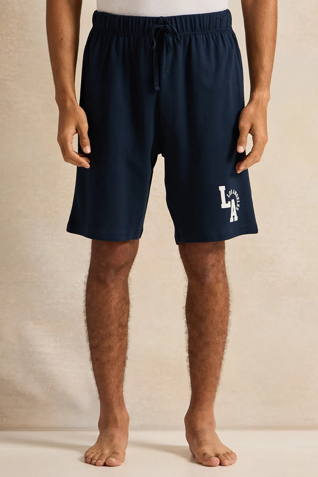 Men Navy T-Shirt And Shorts Pyjama Set (2 Piece) sold by Redtag product image thumbnail 3