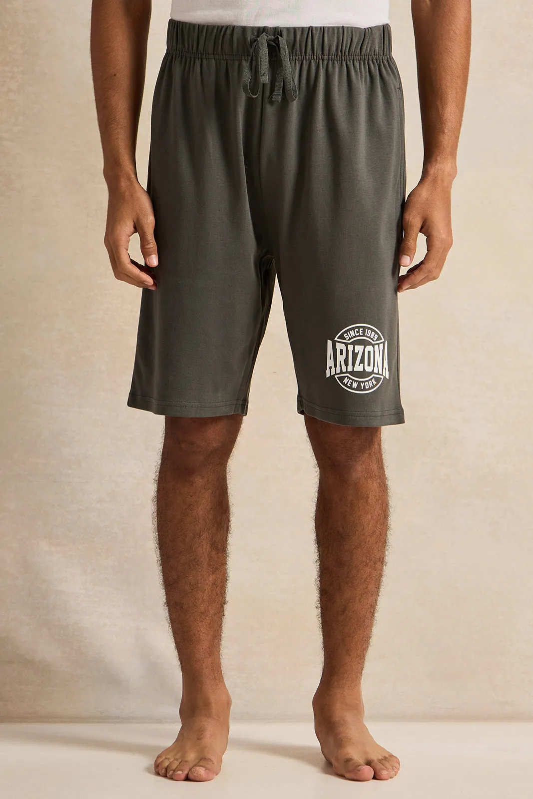 Men Grey T-Shirt And Shorts Pyjama Set (2 Piece) sold by Redtag product image thumbnail 3