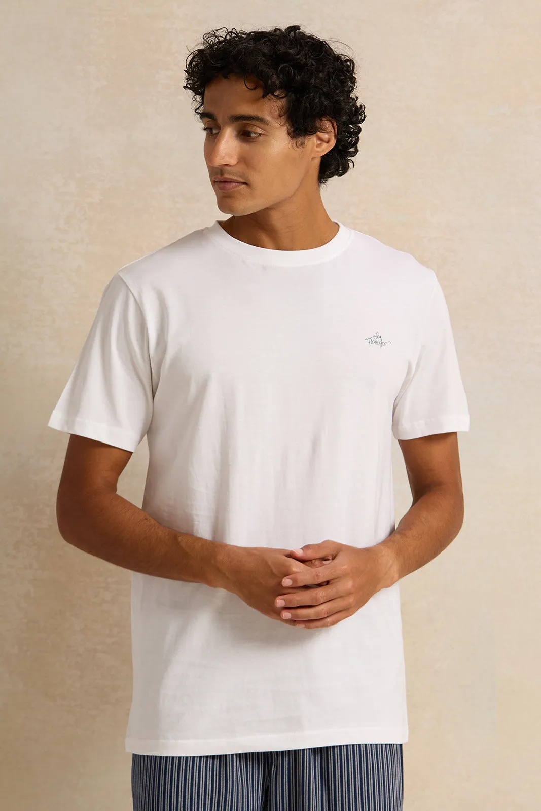 Men White And Grey Pyjama Set (2 Piece) sold by Redtag product image thumbnail 2