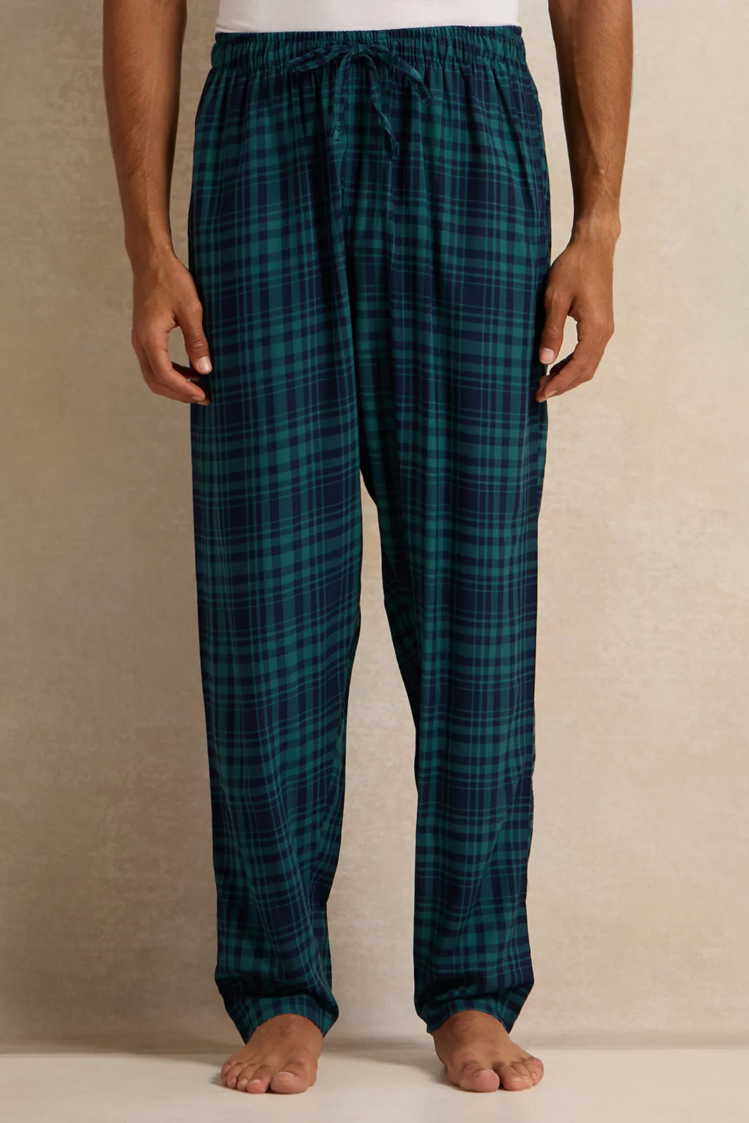 Men Beige And Checkered Pyjama Set (2 Piece) sold by Redtag product image thumbnail 3