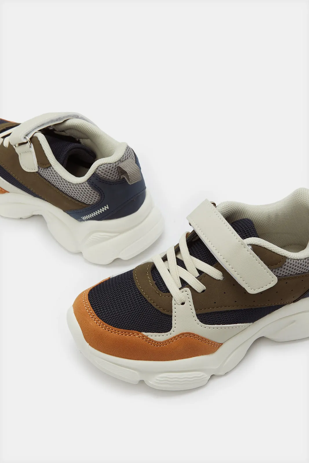 Boys Grey Material Block Chunky Sneakers sold by Redtag product image thumbnail 3