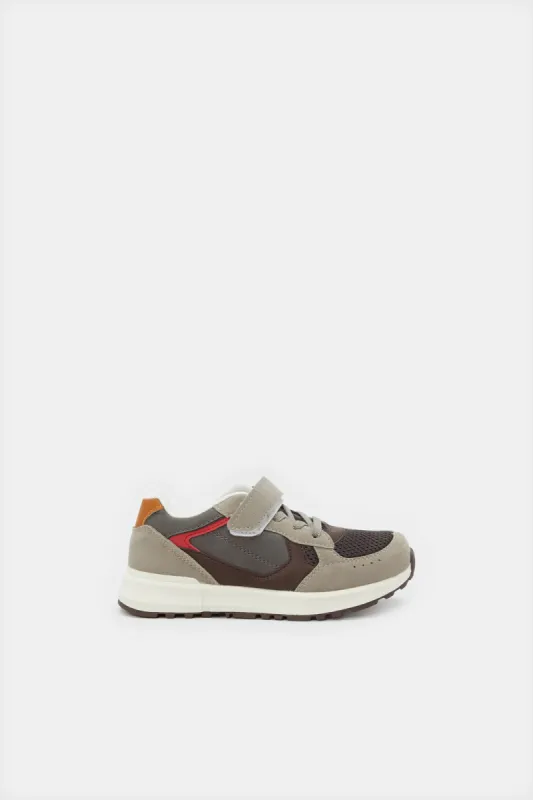 Boys Grey Material Block Sneakers sold by Redtag