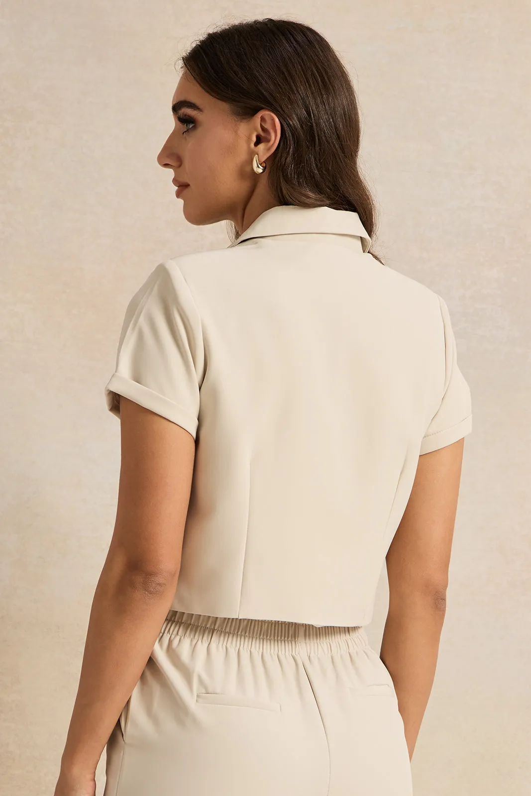 Women Beige Waist Length Jacket sold by Redtag product image thumbnail 3