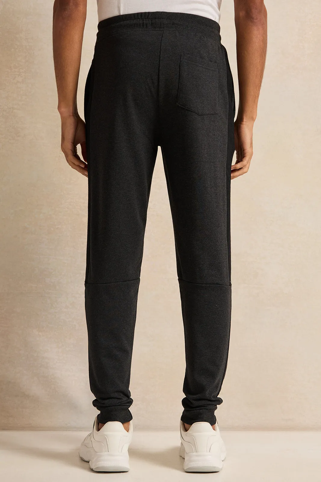 Men Charcoal Logo Print Active Pants sold by Redtag product image thumbnail 3