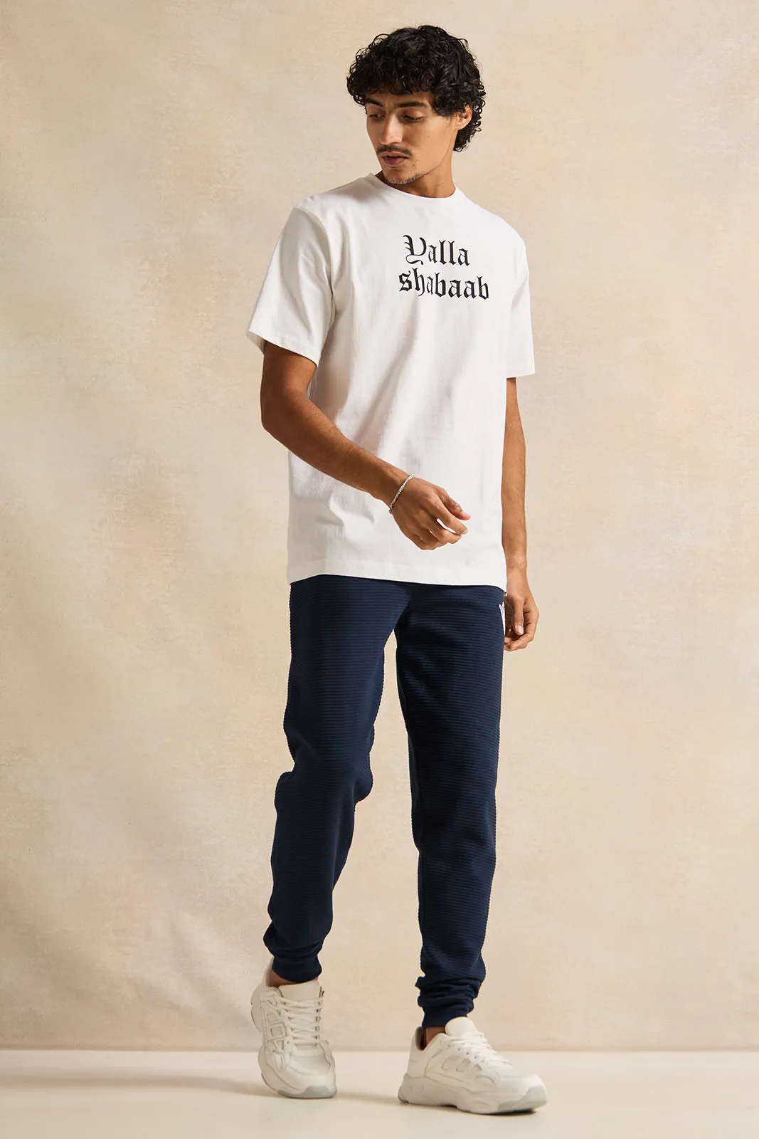 Men Navy Logo Print Active Pants sold by Redtag product image thumbnail 2