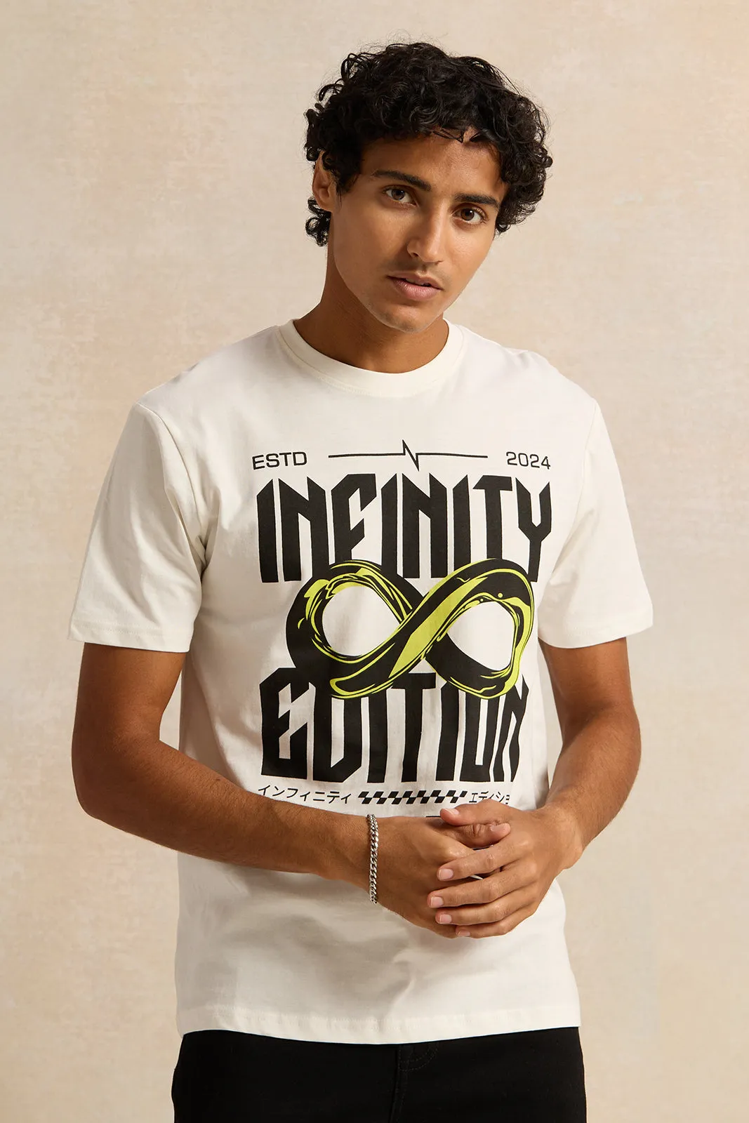 Men White Printed T-Shirt sold by Redtag
