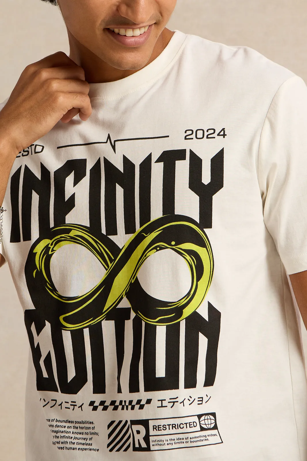 Men White Printed T-Shirt sold by Redtag product image thumbnail 4