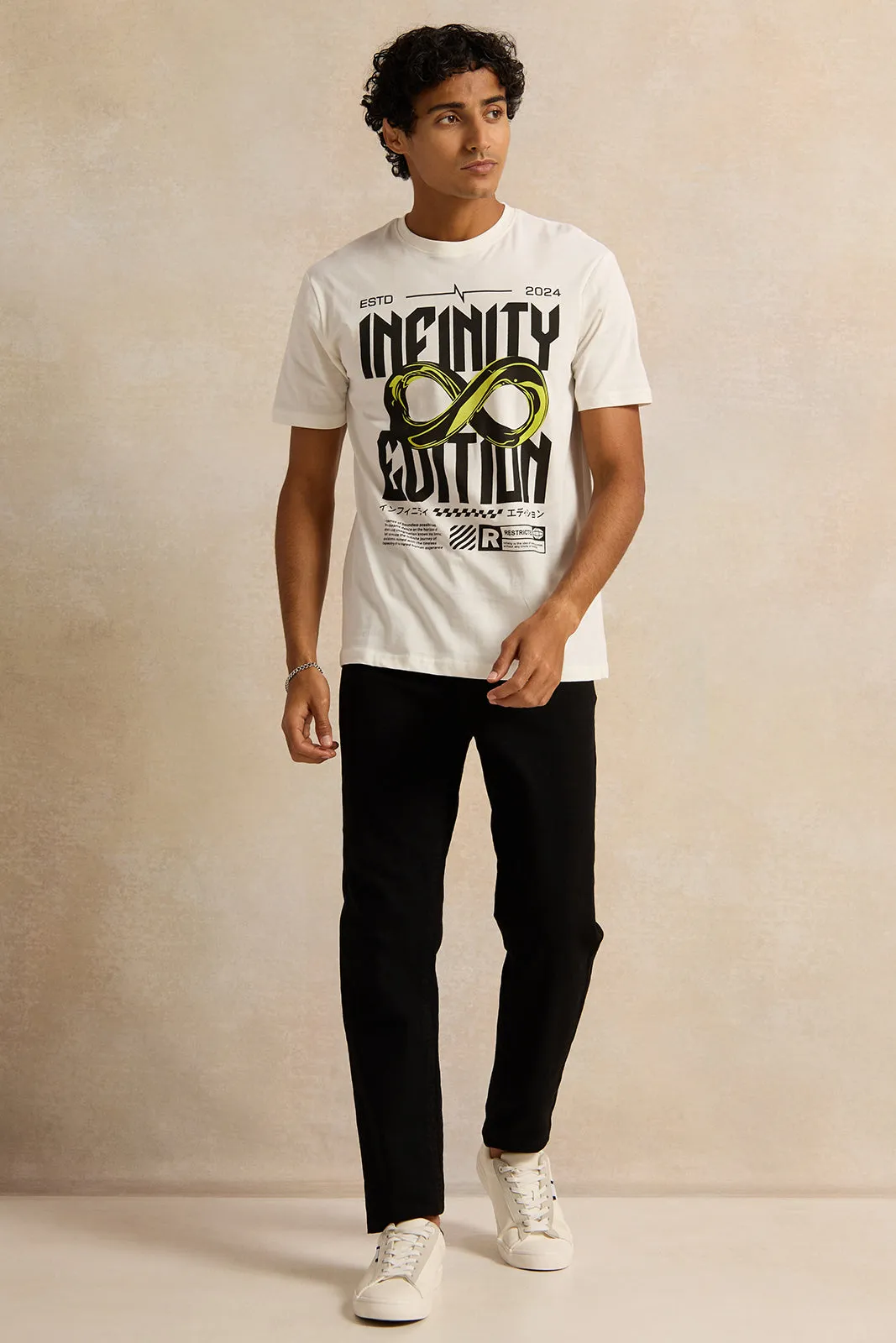 Men White Printed T-Shirt sold by Redtag product image thumbnail 2