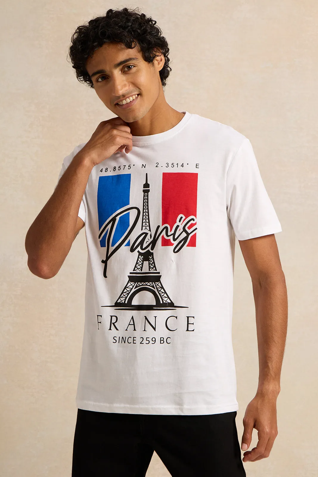 Men White Printed T-Shirt sold by Redtag