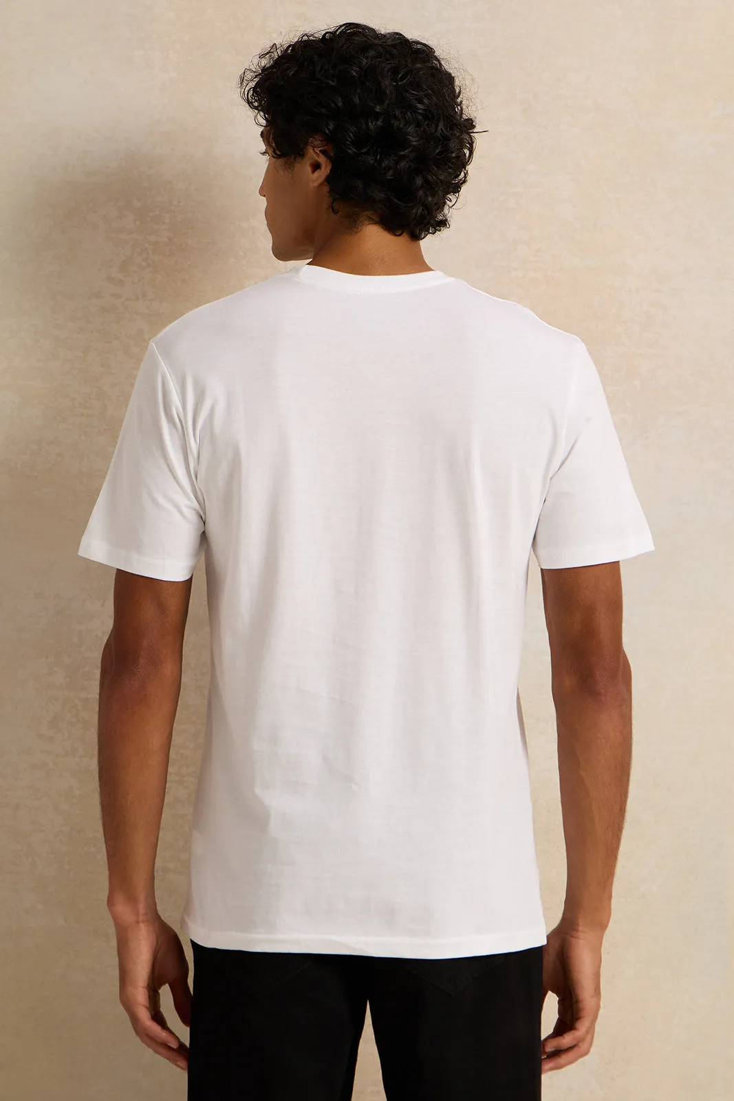 Men White Printed T-Shirt sold by Redtag product image thumbnail 3