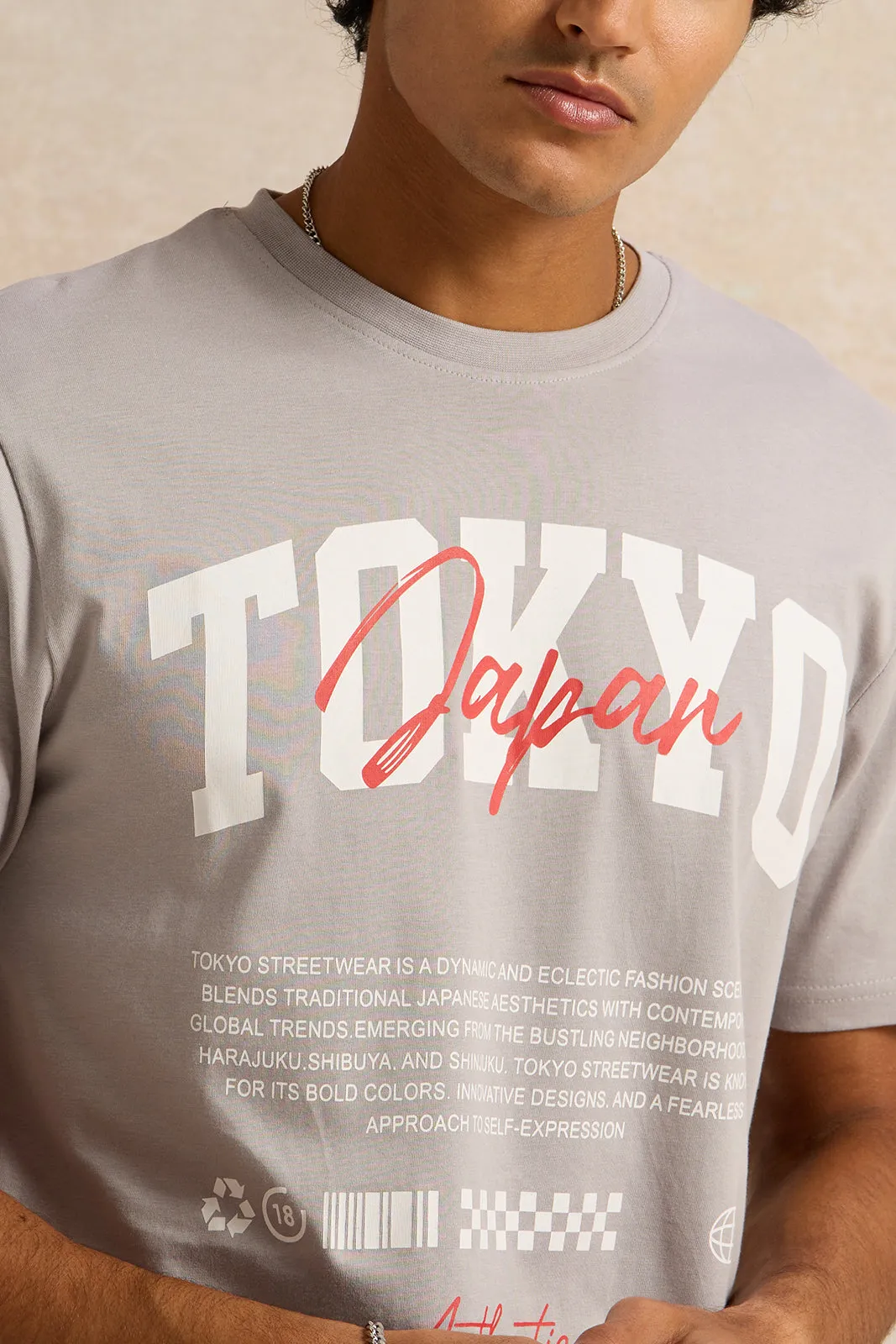 Men Grey Printed T-Shirt sold by Redtag product image thumbnail 4