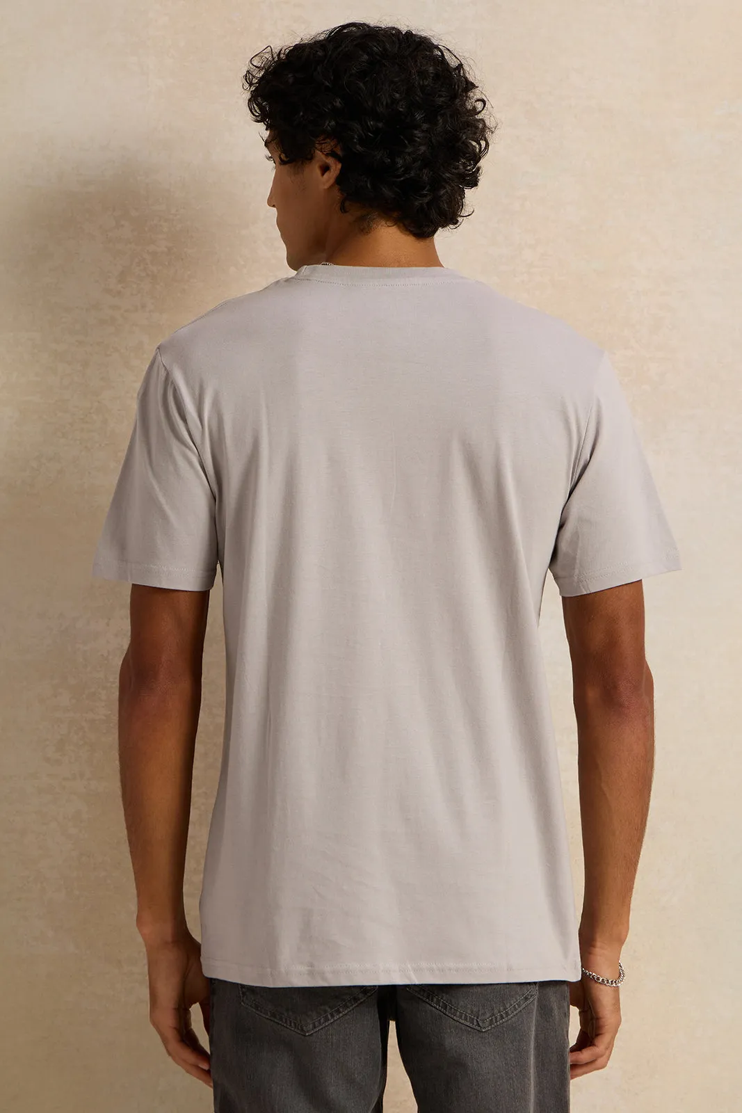 Men Grey Printed T-Shirt sold by Redtag product image thumbnail 3
