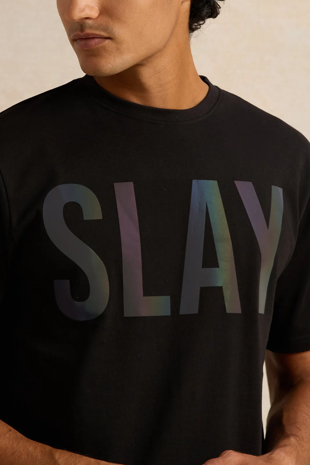 Men Black Printed T-Shirt sold by Redtag product image thumbnail 4