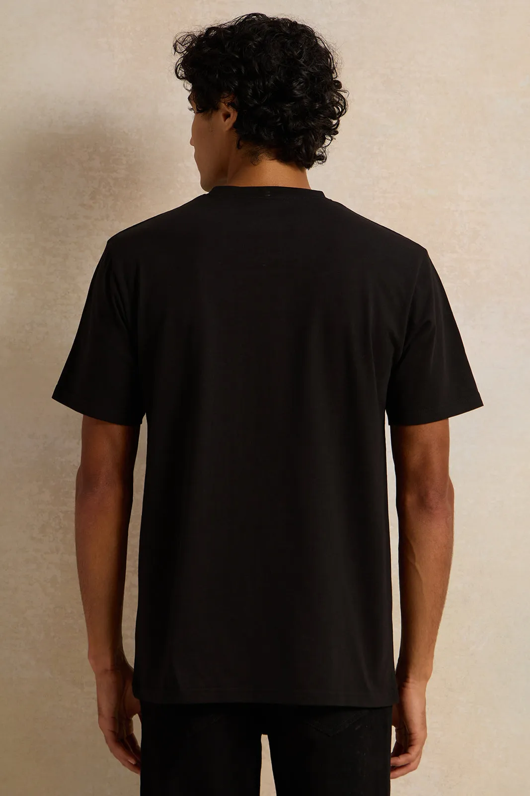 Men Charcoal Printed T-Shirt sold by Redtag product image thumbnail 3