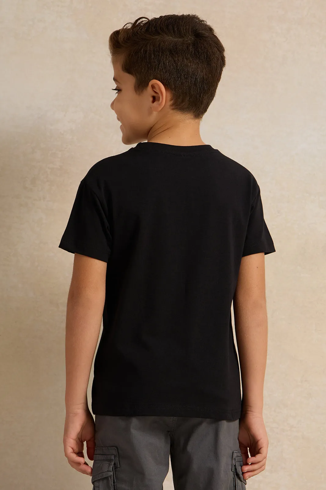 Boys Black Sonic Character Printed Tshirt sold by Redtag product image thumbnail 3