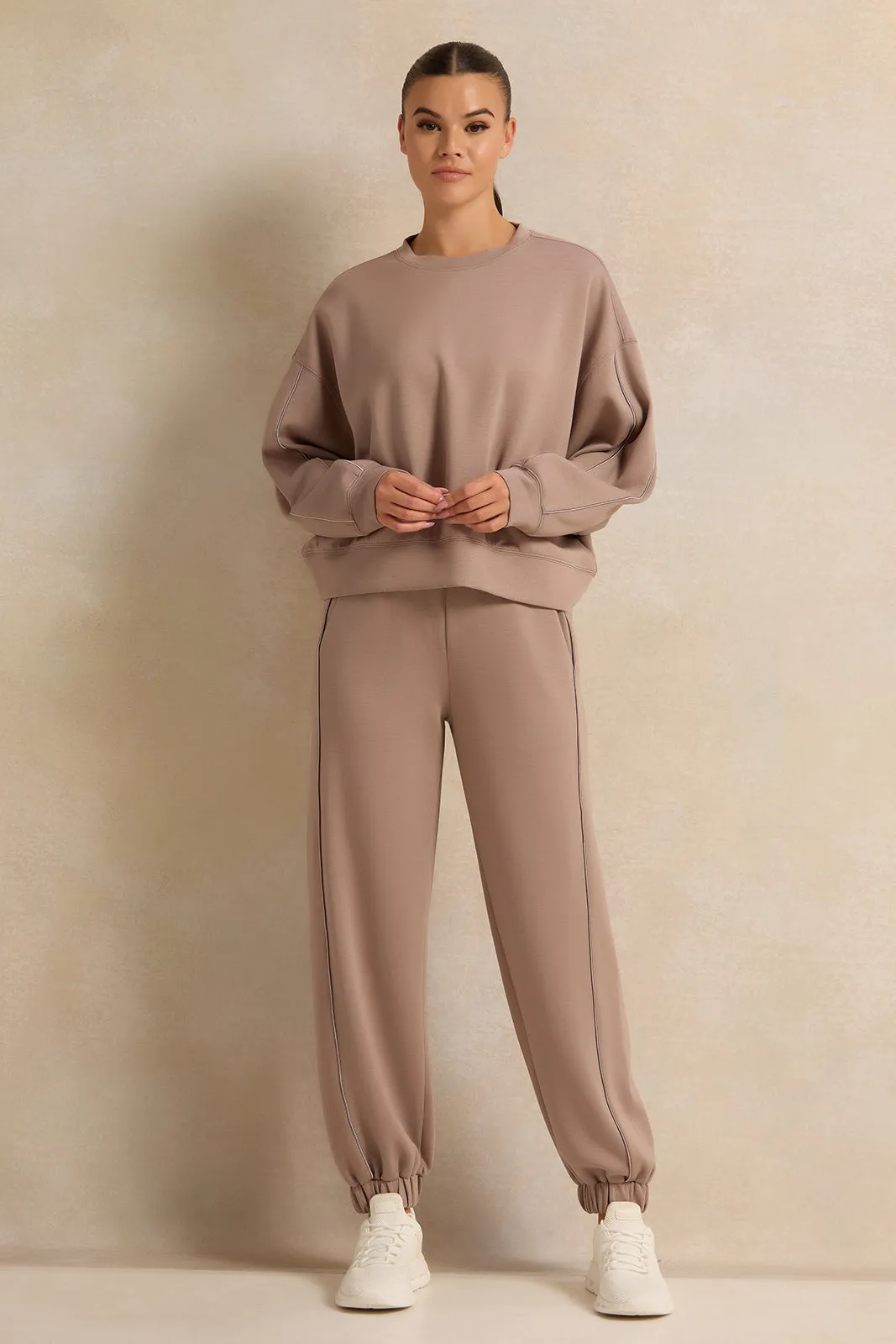 Women Brown Elasticated Jogger Pants sold by Redtag product image thumbnail 2