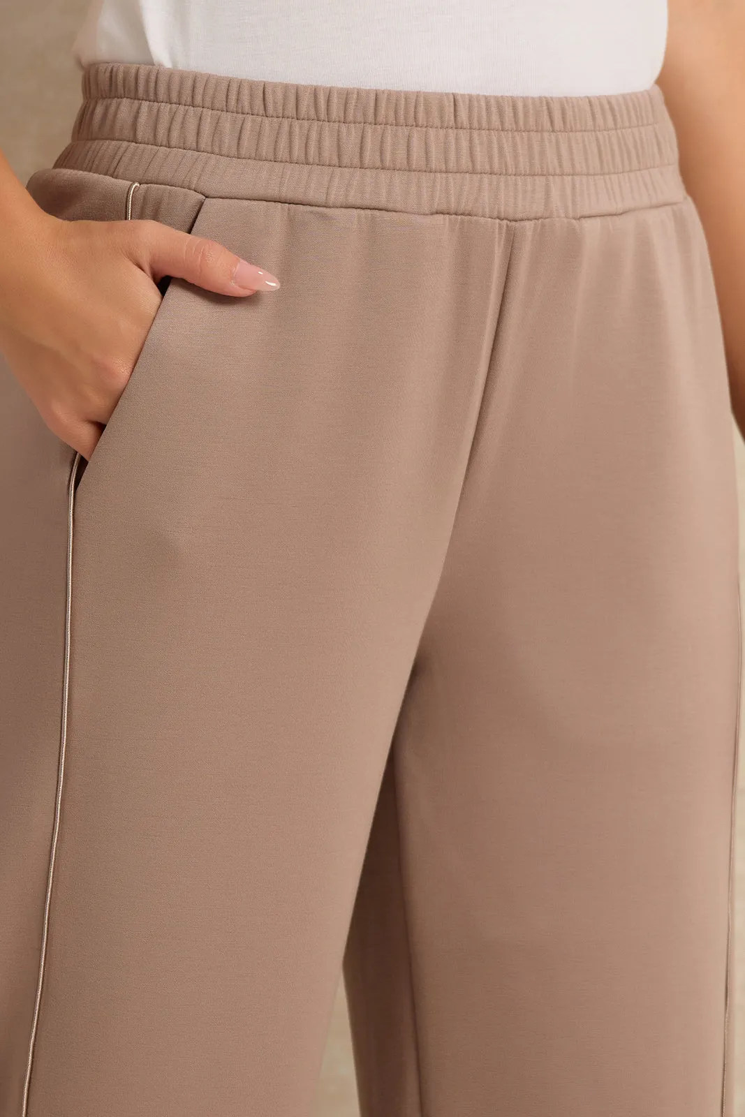 Women Brown Elasticated Jogger Pants sold by Redtag product image thumbnail 4