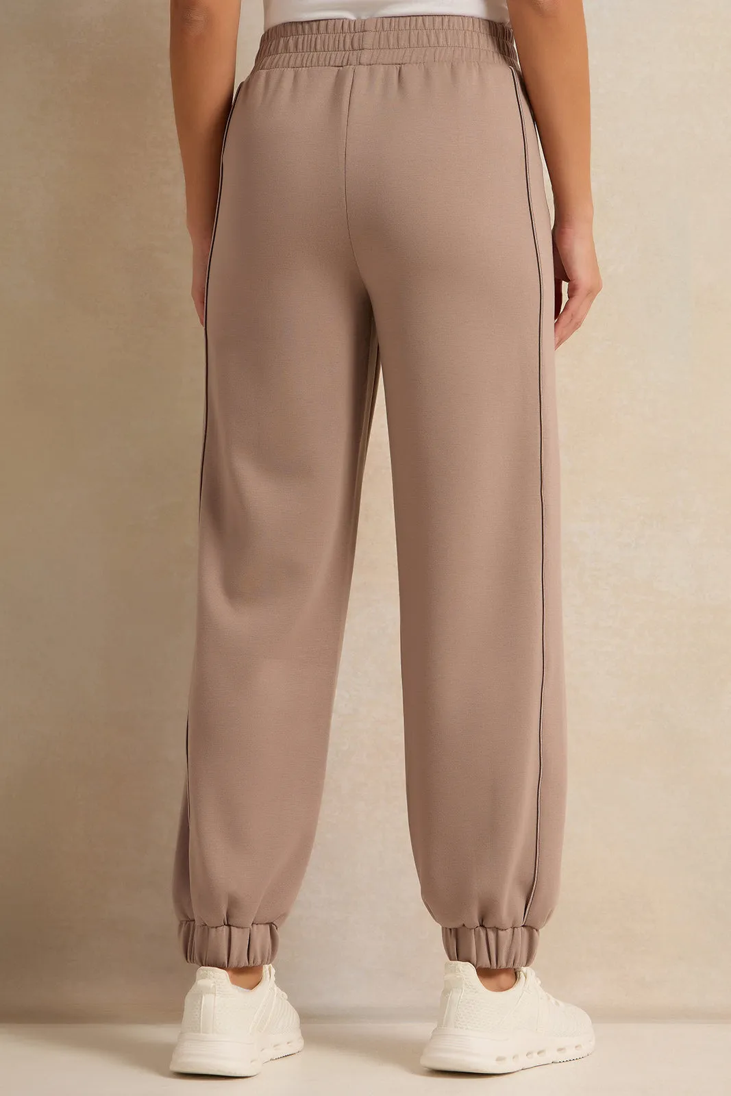 Women Brown Elasticated Jogger Pants sold by Redtag product image thumbnail 3