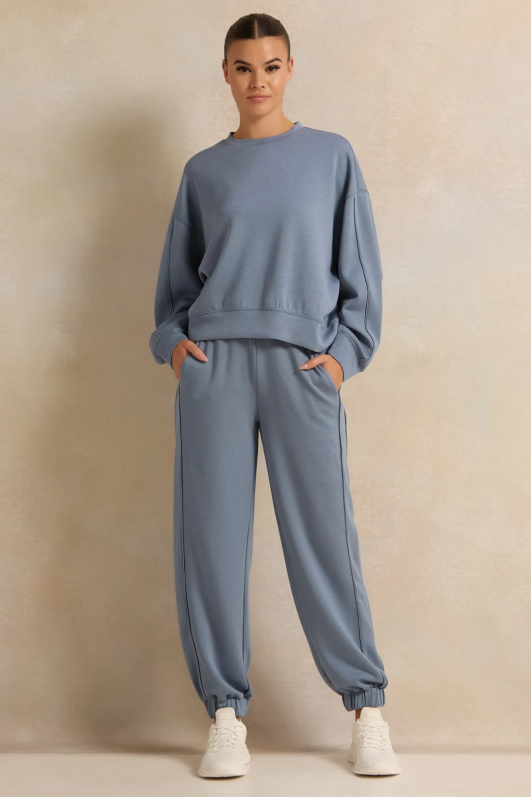 Women Blue Elasticated Jogger Pants sold by Redtag product image thumbnail 2