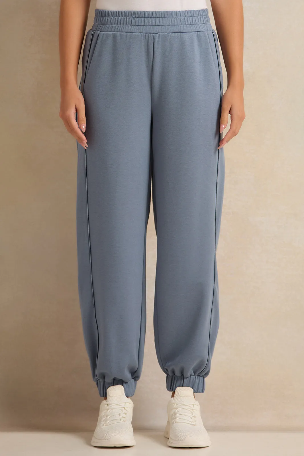 Women Blue Elasticated Jogger Pants sold by Redtag