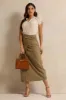 Women Brown Wrap Twisted Skirt sold by Redtag