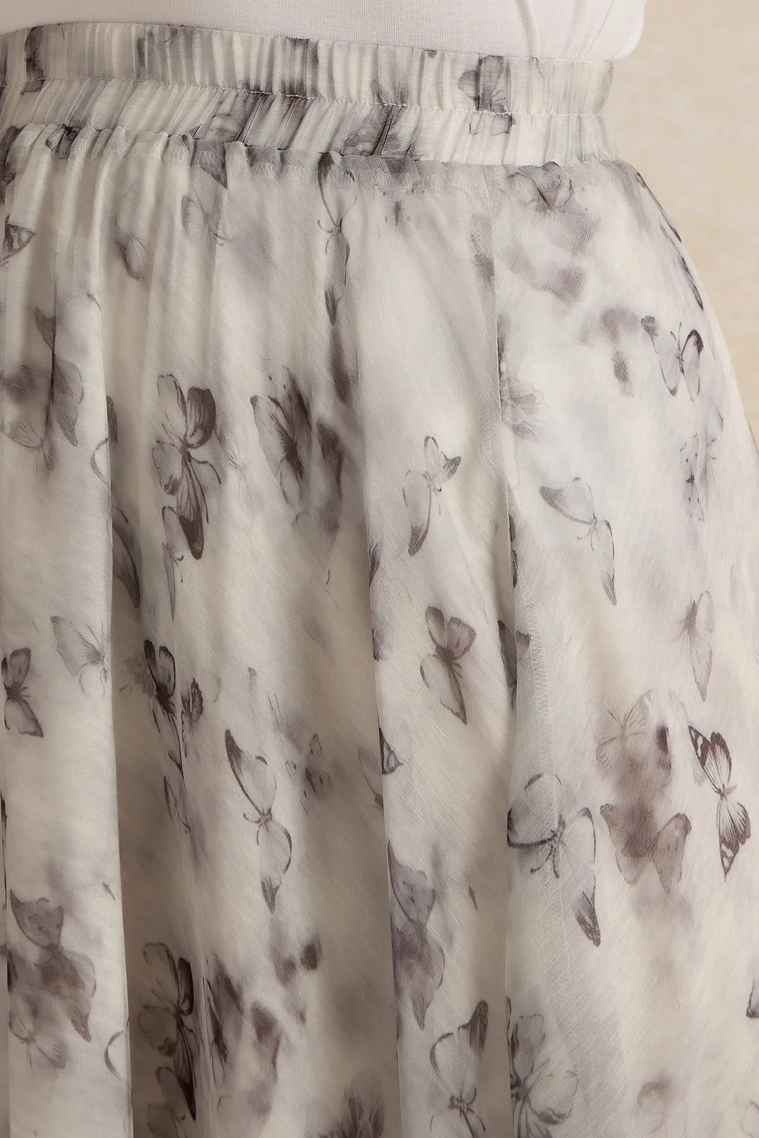 Women Grey Organza Printed Skirt sold by Redtag product image thumbnail 4