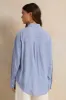 Women Blue Lace Patch Striped Shirt sold by Redtag