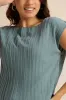 Women Blue Pleated Blouse sold by Redtag
