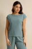 Women Blue Pleated Blouse sold by Redtag