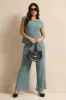 Women Blue Pleated Blouse sold by Redtag