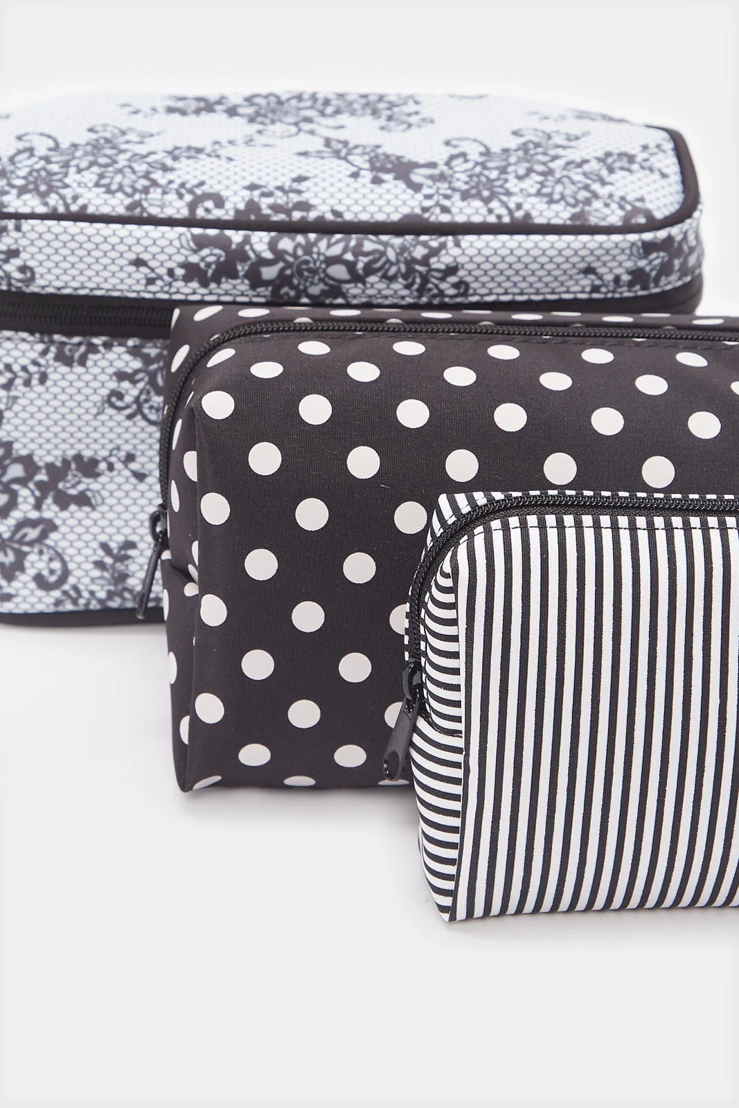 Women Black Printed Cosmetic Pouch Set (4 Piece) sold by Redtag product image thumbnail 3