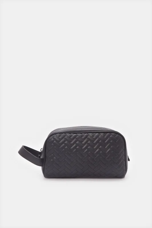 Men Black Textured Pouch sold by Redtag