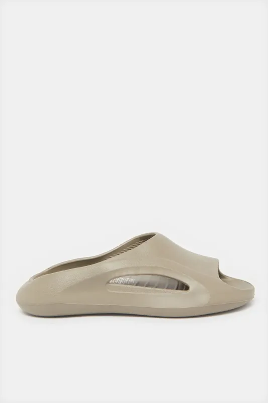 Men Taupe Moulded Comfort Slide sold by Redtag