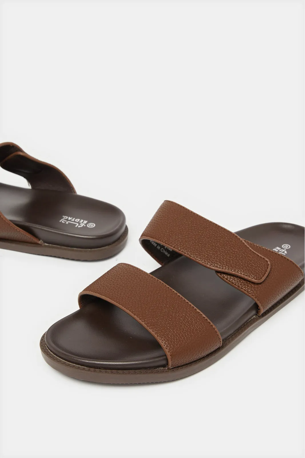 Men Brown Velcro Sandals sold by Redtag product image thumbnail 3