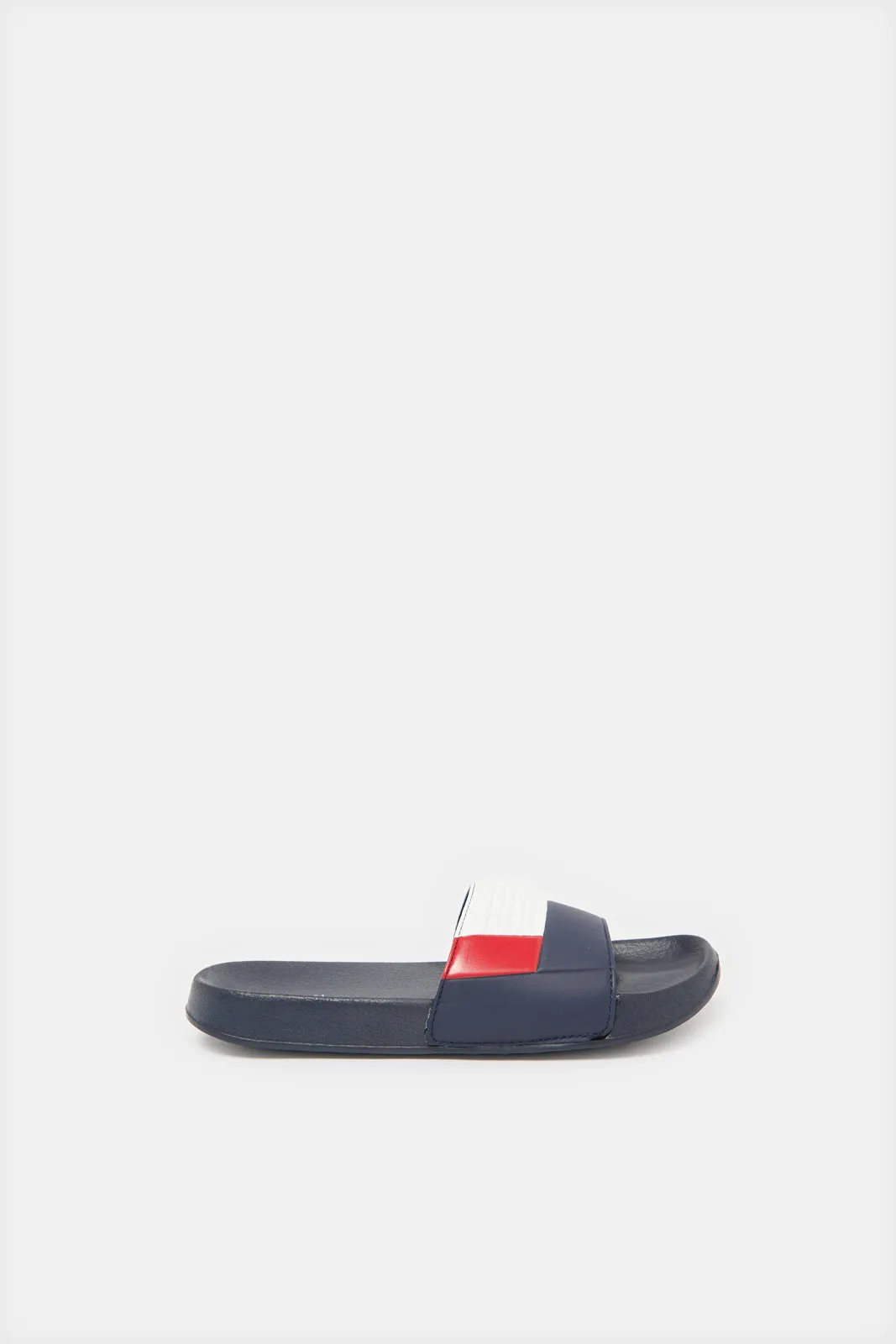 Senior Boys Navy Printed Slide sold by Redtag