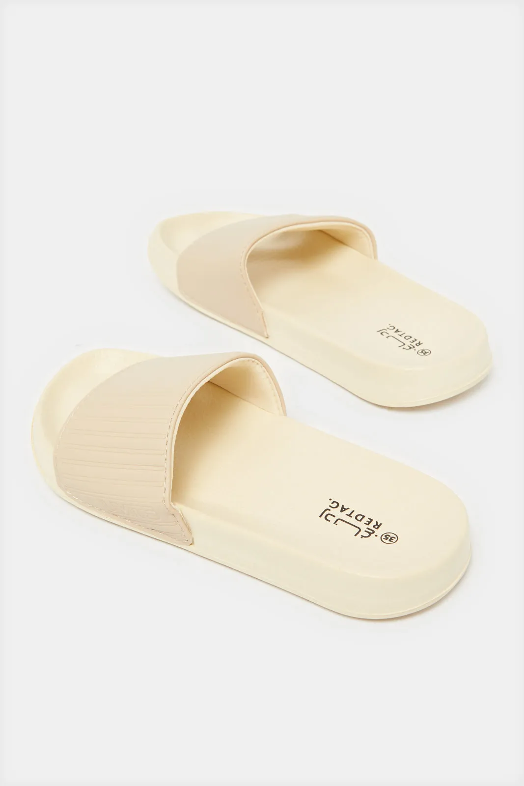 Senior Boys Beige Embossed Slide sold by Redtag product image thumbnail 4