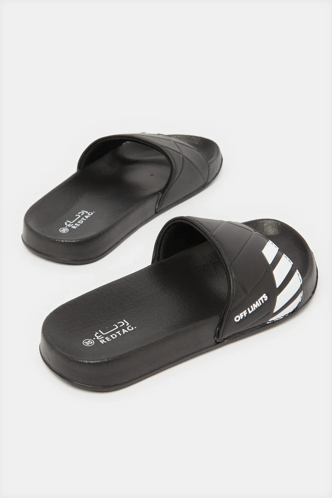 Senior Boys Black Textured Slide sold by Redtag product image thumbnail 4