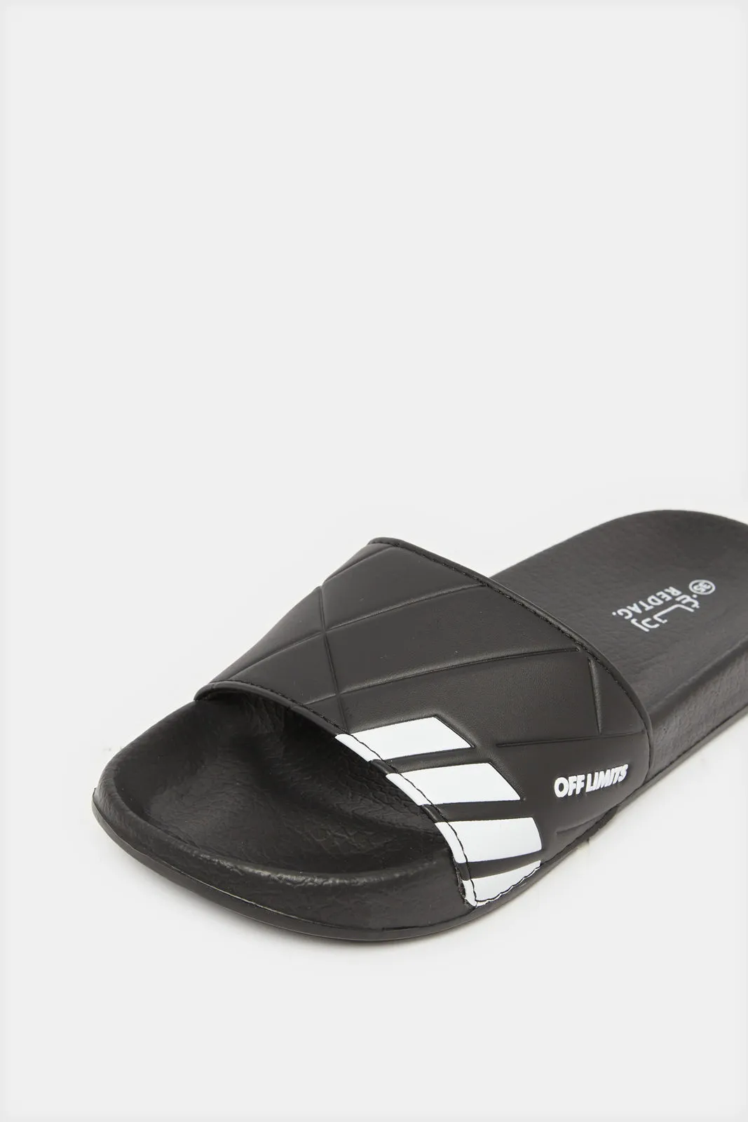 Senior Boys Black Textured Slide sold by Redtag product image thumbnail 3