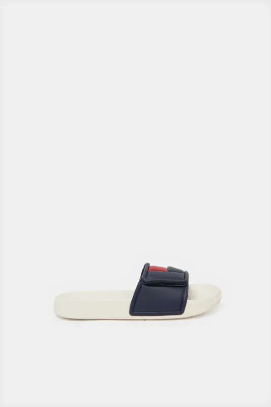 Boys Blue Velcro Slide sold by Redtag