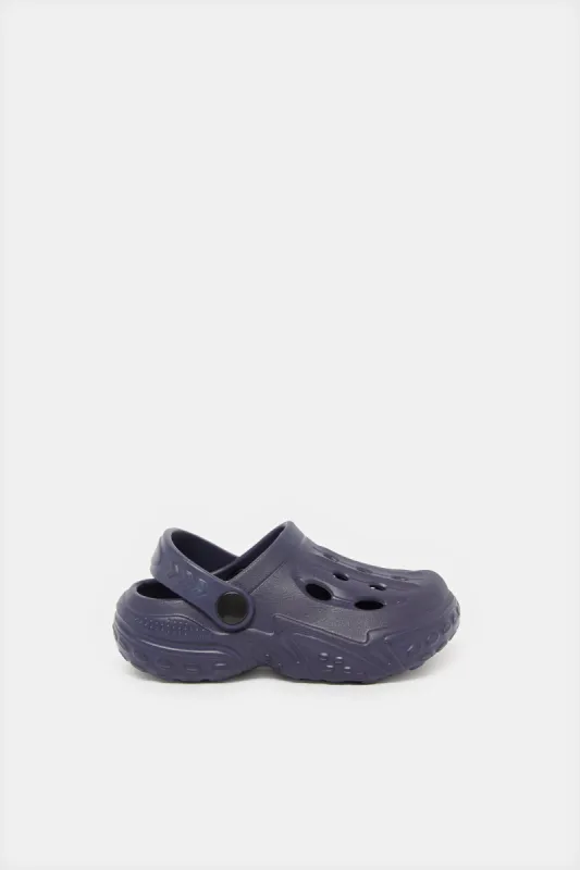 Boys Navy Molded Clogs sold by Redtag