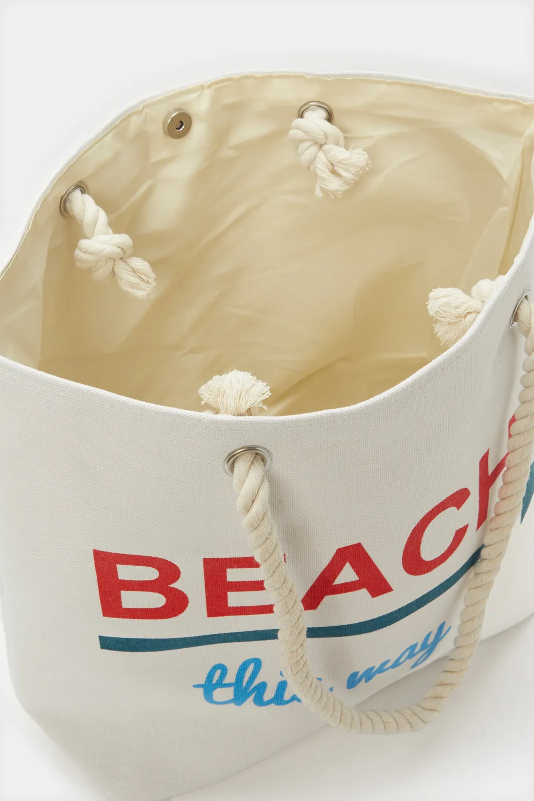 Women Beige Printed Beach Bag sold by Redtag product image thumbnail 4