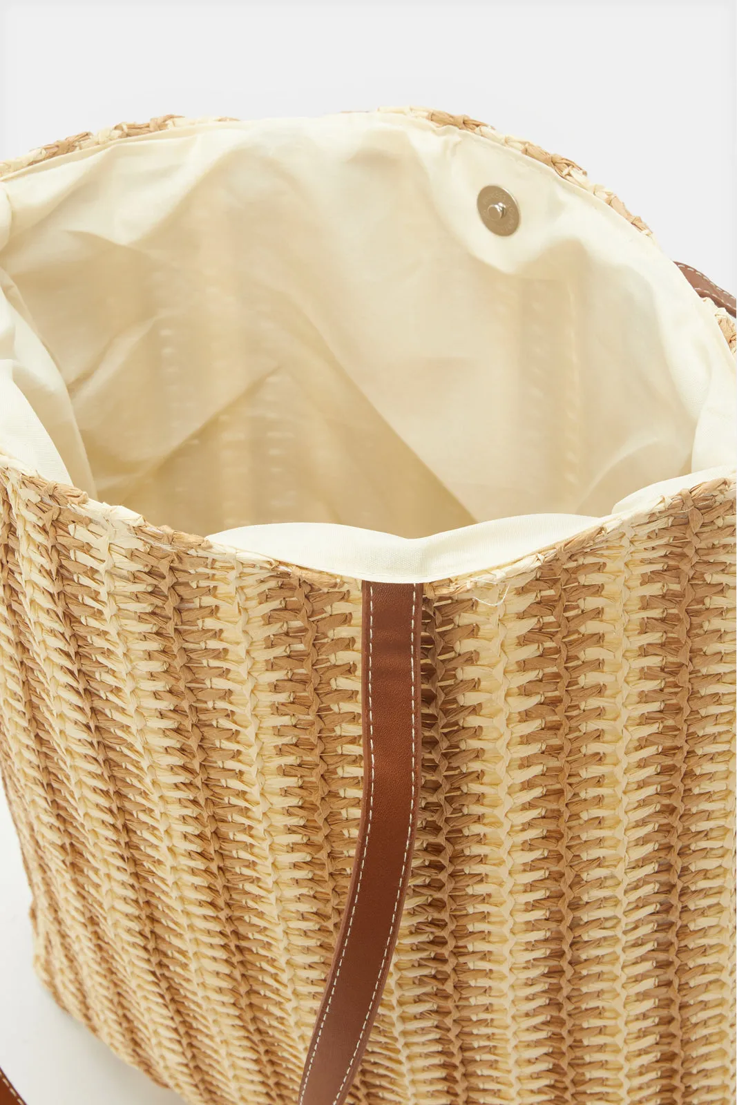 Women Brown Striped Beach Bag sold by Redtag product image thumbnail 4