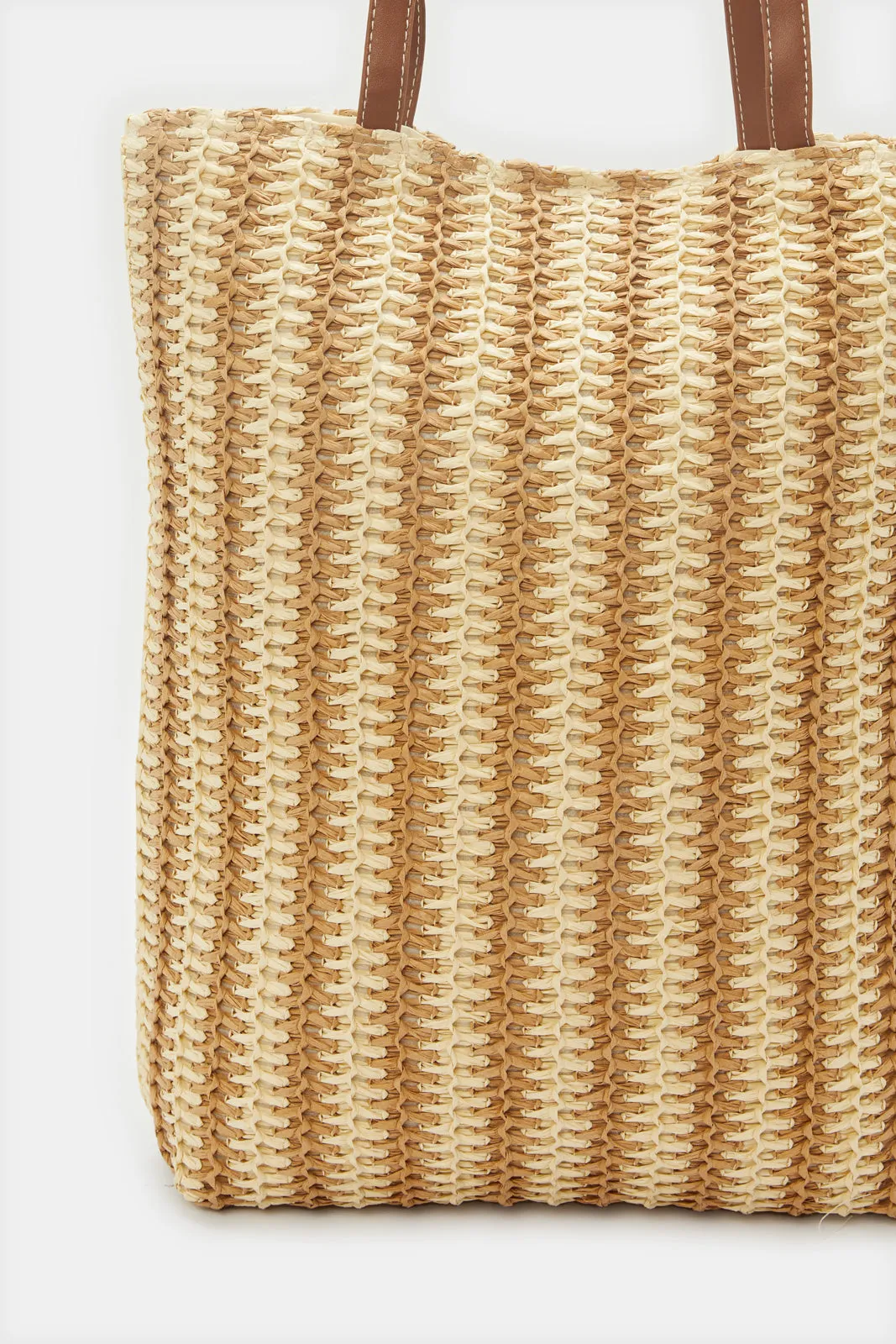 Women Brown Striped Beach Bag sold by Redtag product image thumbnail 3