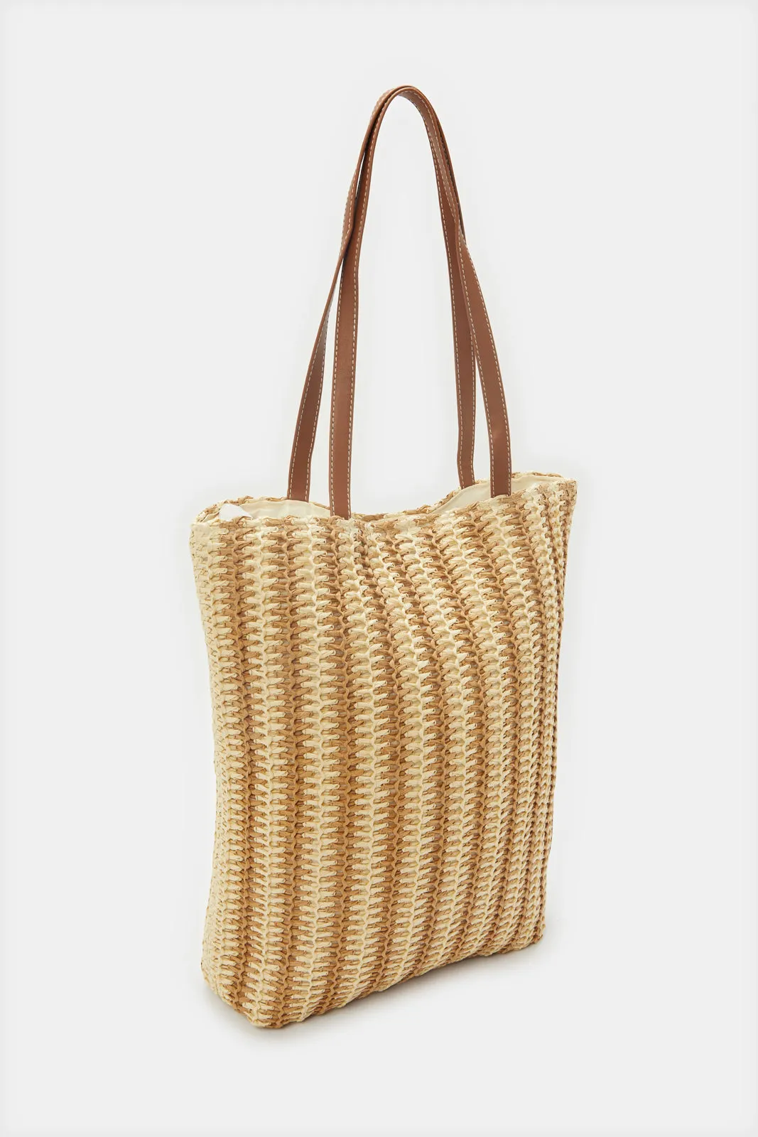 Women Brown Striped Beach Bag sold by Redtag product image thumbnail 2
