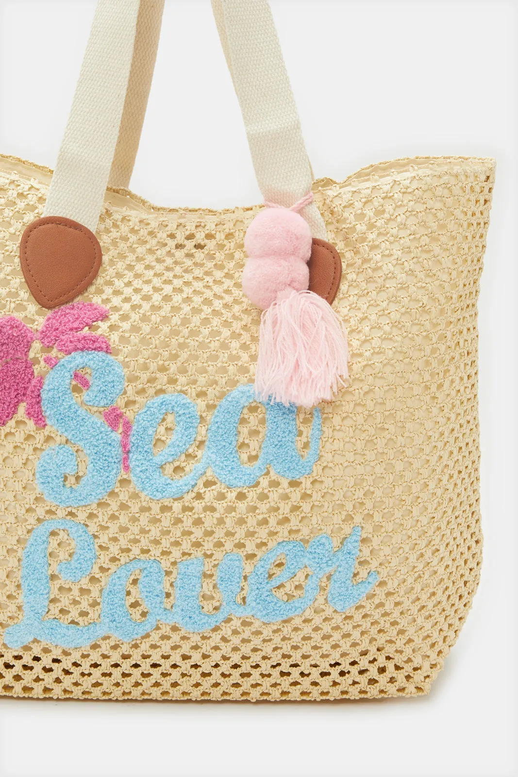 Women Beige Embellished Beach Bag sold by Redtag product image thumbnail 3