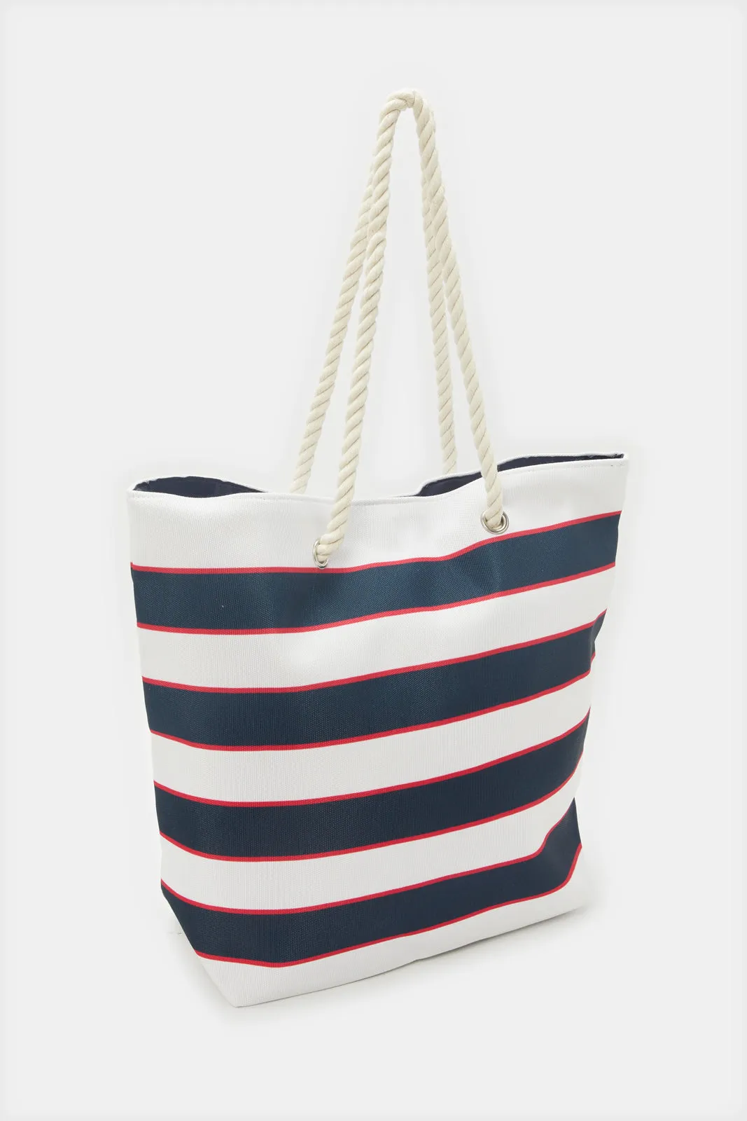 Women Navy And White Striped Beach Bag sold by Redtag product image thumbnail 2