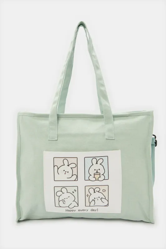 Women Mint Printed Shopper Bag sold by Redtag