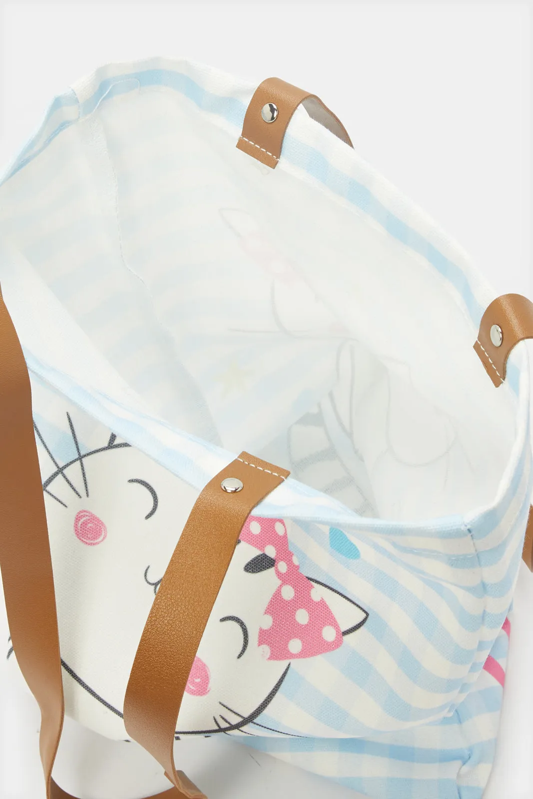 Women Blue Printed Shopper sold by Redtag product image thumbnail 4