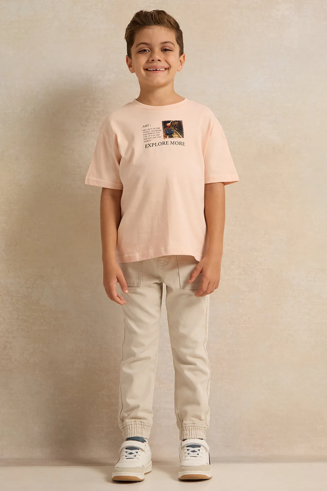 Boys Pink Printed T-shirt sold by Redtag product image thumbnail 2
